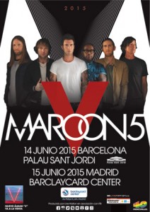 Maroon 5 actuarán en Barcelona y Madrid en Junio de 2015