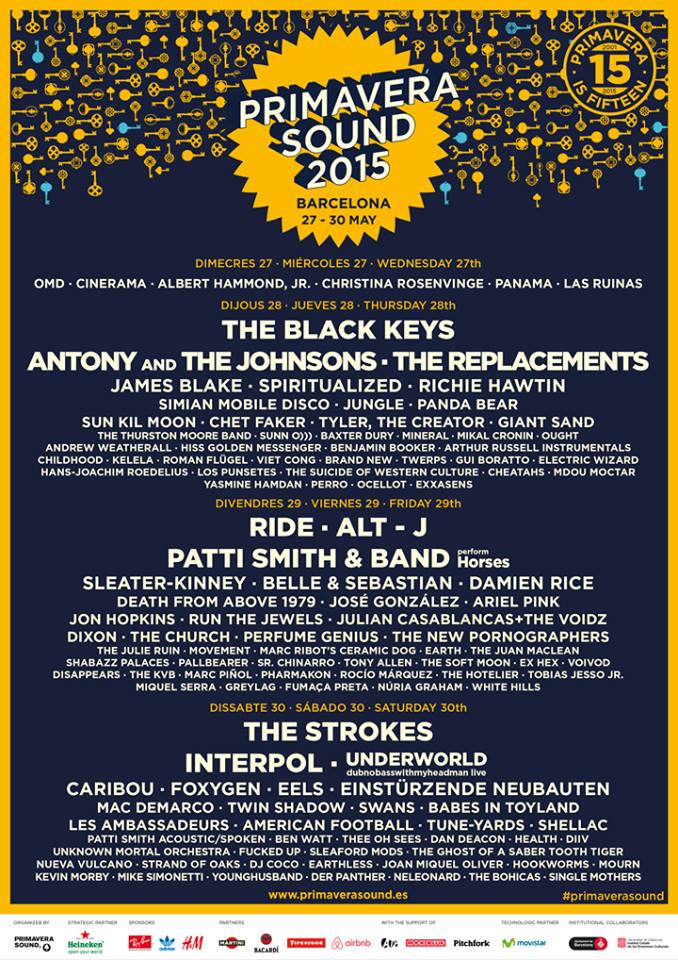 Cartel completo del Primavera Sound 2015 1